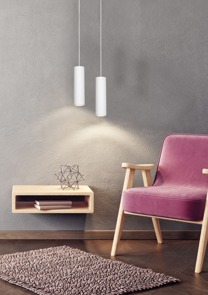 Lucide GIPSY - Závesné svietidlo - Ø 7 cm - 1xGU10 - Biele